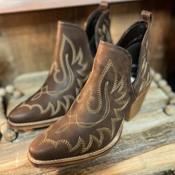 NWT Myra Boho Western Leather Ankle Booties - Picture 11 of 12